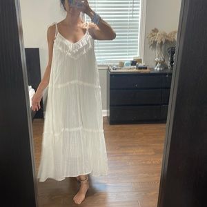 Zara White Summer Maxi Dress